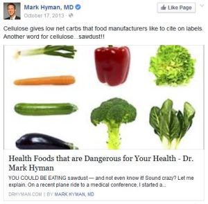 Mark Hyman doesn't like cellulose