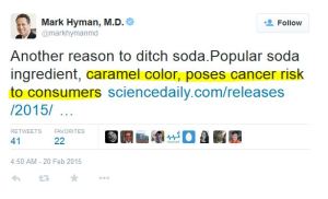 hyman tweet on caramel color