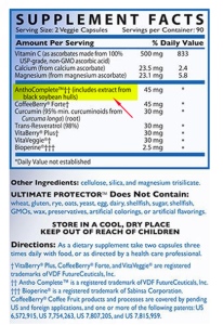 label of Mike Adam's Ultimate Protector, showing the soy content